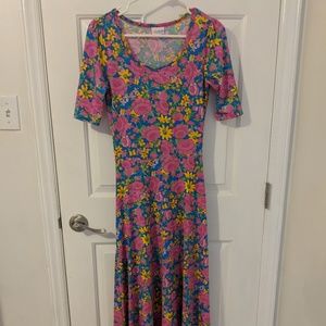 LuLaRoe Ana maxi dress, floral pattern, size XS